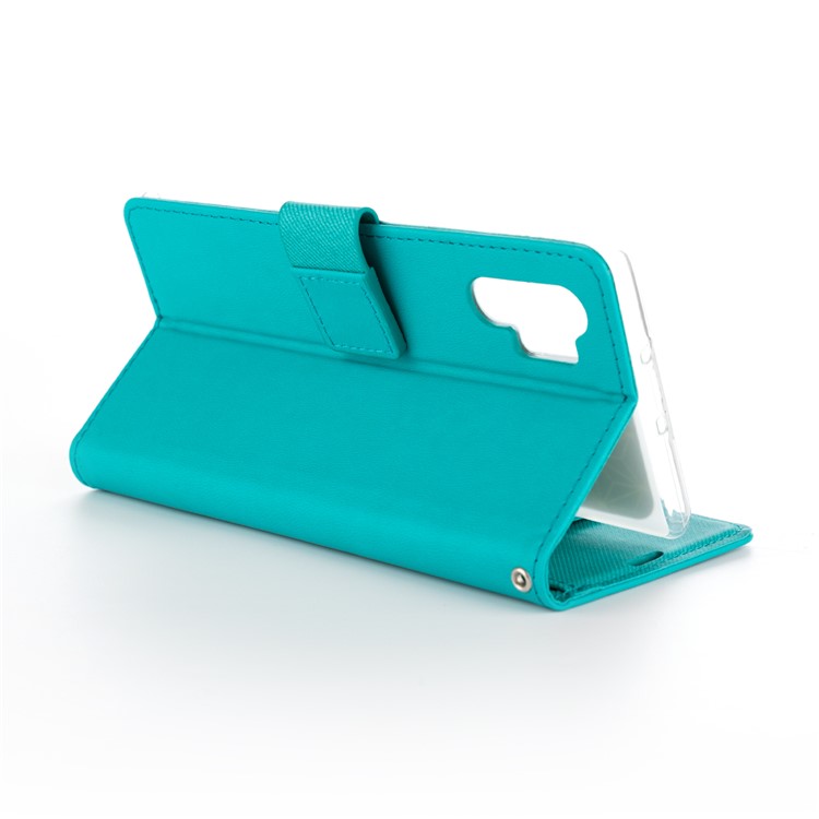 ROAR PU Leather + TPU Wallet Phone Shell for Samsung Galaxy Note 10 Plus/Note 10 Plus 5G - Cyan-3
