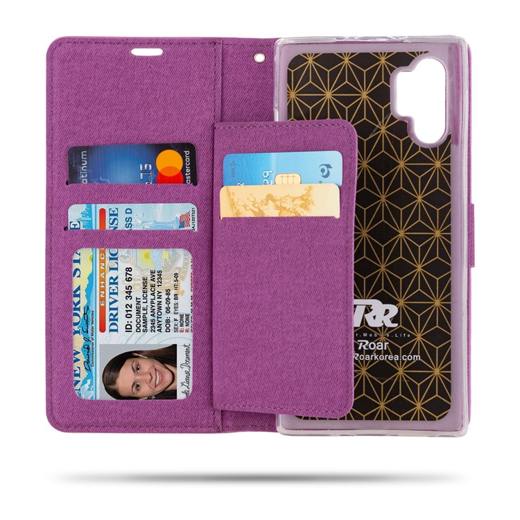 ROAR PU Leather + TPU Wallet Phone Shell for Samsung Galaxy Note 10 Plus/Note 10 Plus 5G - Purple-2