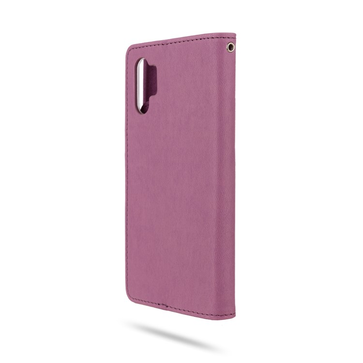 ROAR PU Leather + TPU Wallet Phone Shell for Samsung Galaxy Note 10 Plus/Note 10 Plus 5G - Purple-5