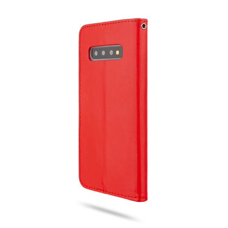 ROAR PU Leather + TPU Phone Wallet Case Shell for Samsung Galaxy S10 - Red-4