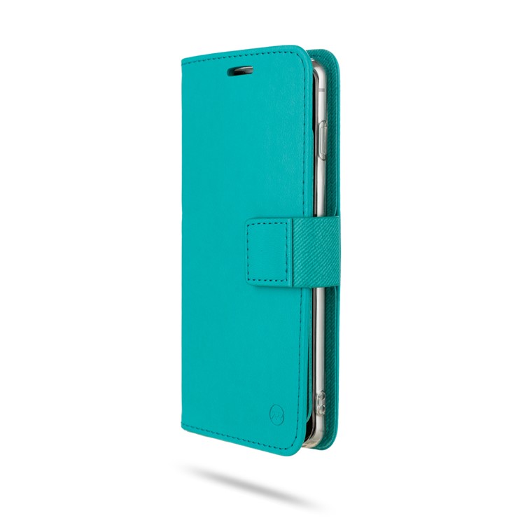 ROAR PU Leather + TPU Phone Wallet Case Shell for Samsung Galaxy S10 - Cyan-5
