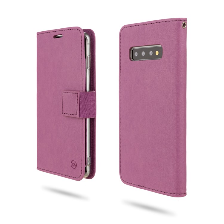 ROAR PU Leather + TPU Phone Wallet Case Shell for Samsung Galaxy S10 - Purple-1