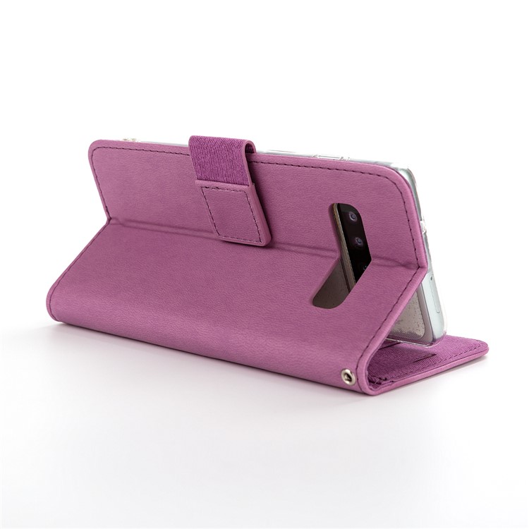 ROAR PU Leather + TPU Phone Wallet Case Shell for Samsung Galaxy S10 - Purple-2