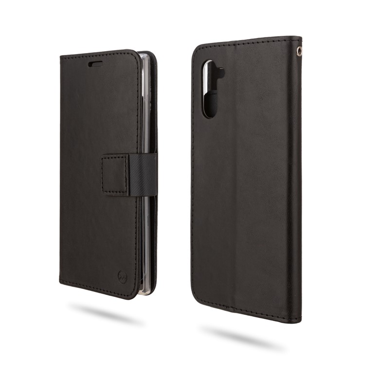 ROAR PU Leather + TPU Wallet Stand Phone Shell for Samsung Galaxy Note 10/Galaxy Note 10 5G - Black-1