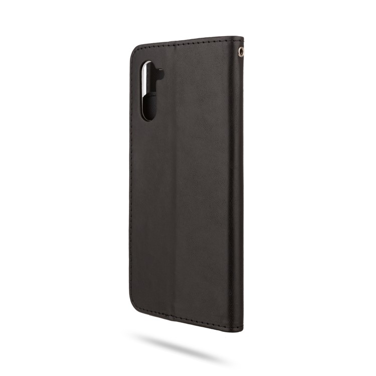 ROAR PU Leather + TPU Wallet Stand Phone Shell for Samsung Galaxy Note 10/Galaxy Note 10 5G - Black-5
