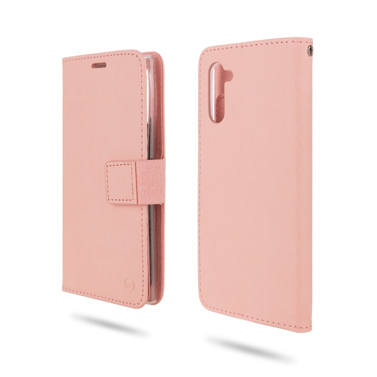 ROAR PU Leather + TPU Wallet Stand Phone Shell for Samsung Galaxy Note 10/Galaxy Note 10 5G - Pink-1
