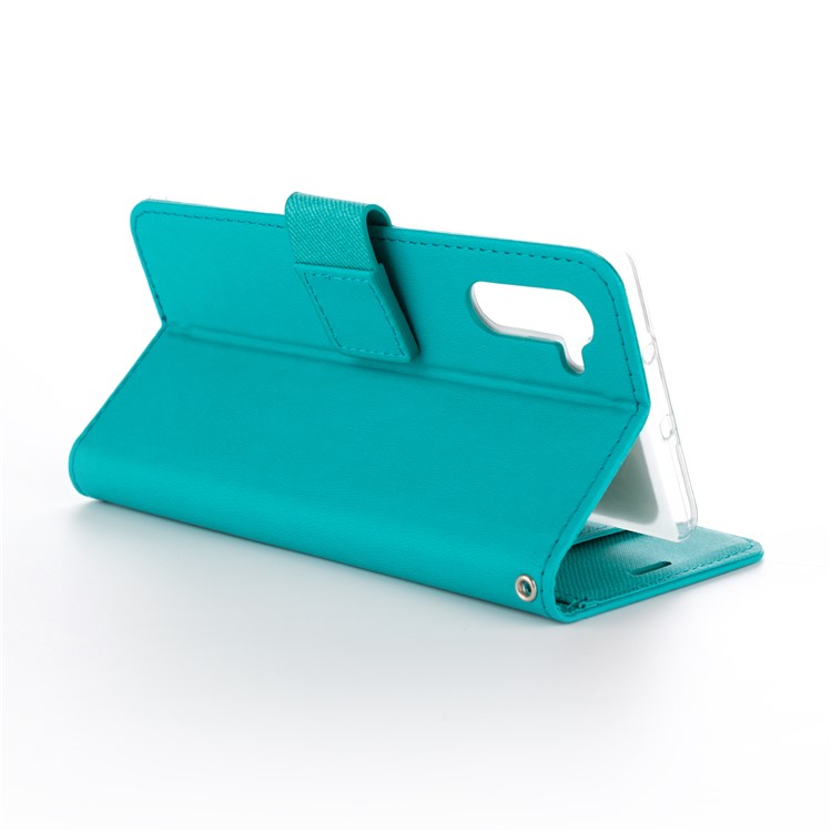 ROAR PU Leather + TPU Wallet Stand Phone Shell for Samsung Galaxy Note 10/Galaxy Note 10 5G - Cyan-3