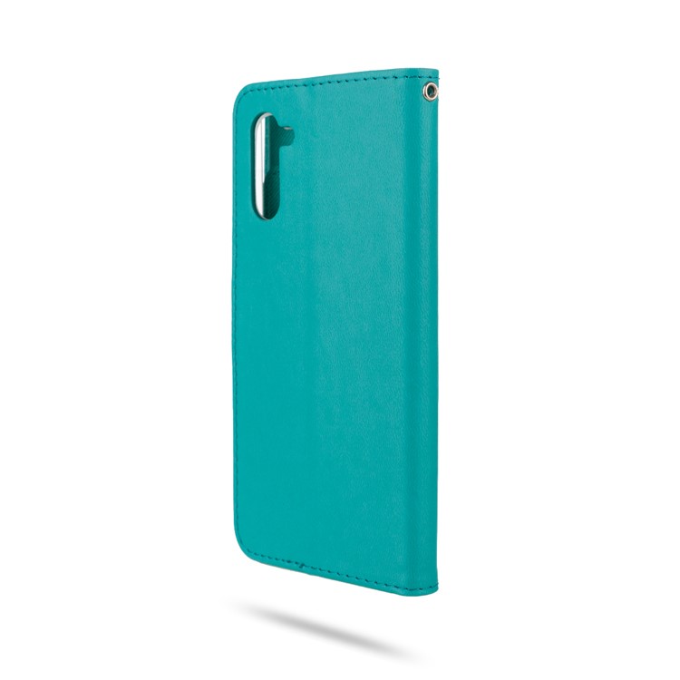 ROAR PU Leather + TPU Wallet Stand Phone Shell for Samsung Galaxy Note 10/Galaxy Note 10 5G - Cyan-5