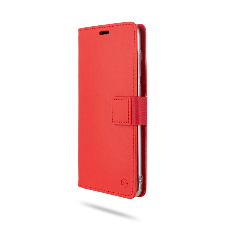 ROAR PU Leather + TPU Phone Wallet Stand Shell for Samsung Galaxy A70 - Red-4