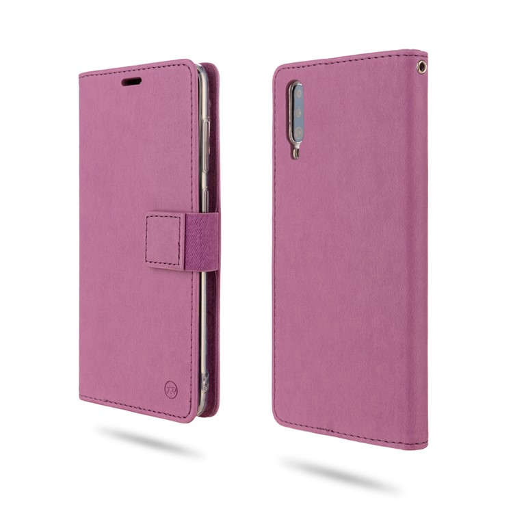 ROAR PU Leather + TPU Phone Wallet Stand Shell for Samsung Galaxy A70 - Purple-1
