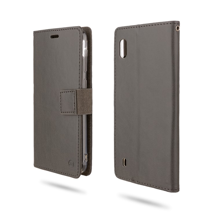 ROAR PU Leather + TPU Stand Wallet Phone Cover for Samsung Galaxy A10 - Grey-1