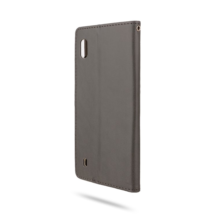 ROAR PU Leather + TPU Stand Wallet Phone Cover for Samsung Galaxy A10 - Grey-5