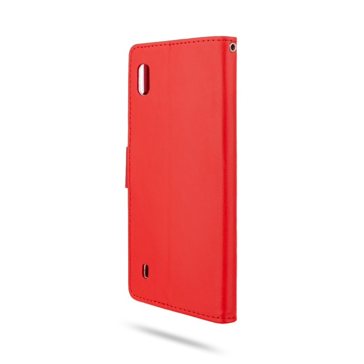 ROAR PU Leather + TPU Stand Wallet Phone Cover for Samsung Galaxy A10 - Red-5