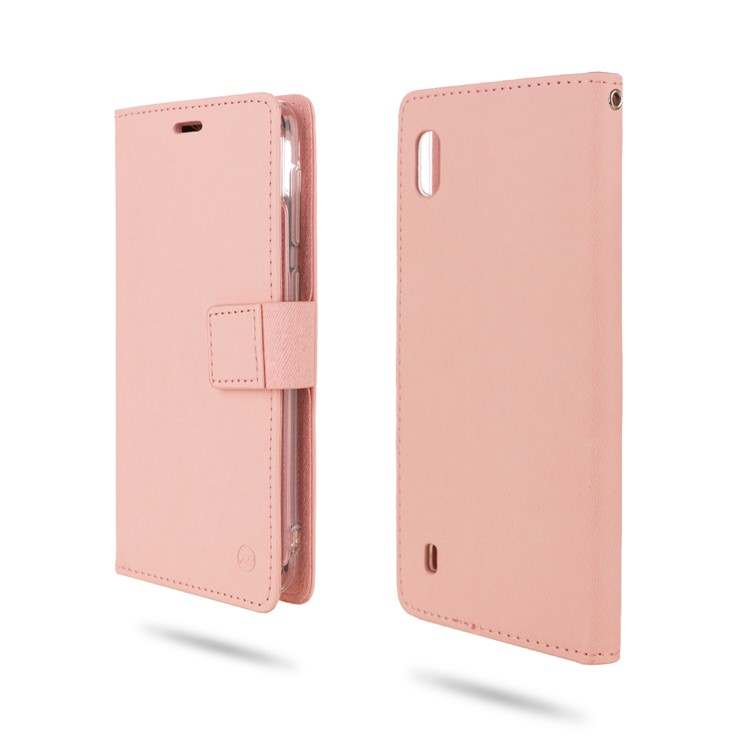 ROAR PU Leather + TPU Stand Wallet Phone Cover for Samsung Galaxy A10 - Pink-1