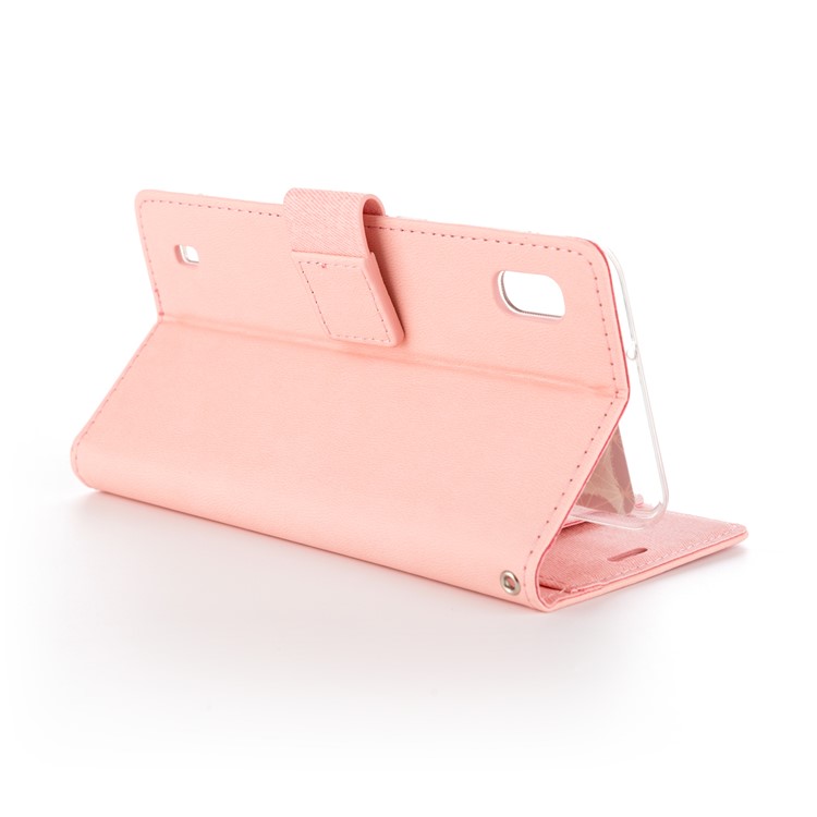 ROAR PU Leather + TPU Stand Wallet Phone Cover for Samsung Galaxy A10 - Pink-3
