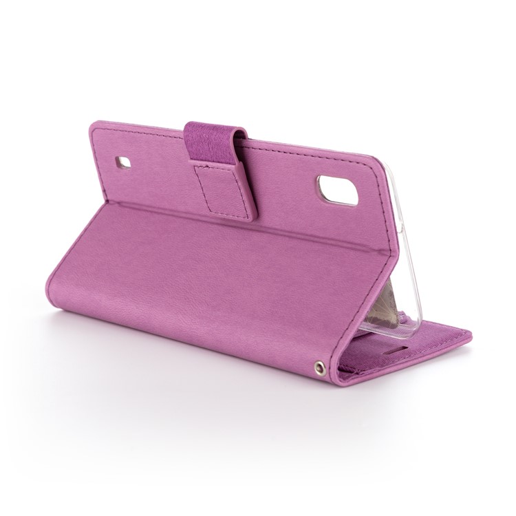 ROAR PU Leather + TPU Stand Wallet Phone Cover for Samsung Galaxy A10 - Purple-3