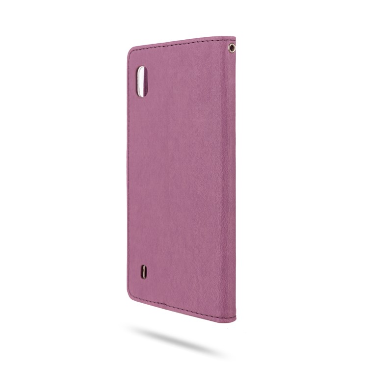 ROAR PU Leather + TPU Stand Wallet Phone Cover for Samsung Galaxy A10 - Purple-5