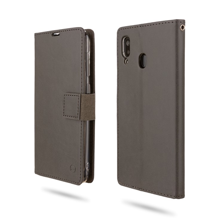 ROAR PU Leather + TPU Wallet Phone Stand Case Cover for Samsung Galaxy A30/Galaxy A20 - Grey-1