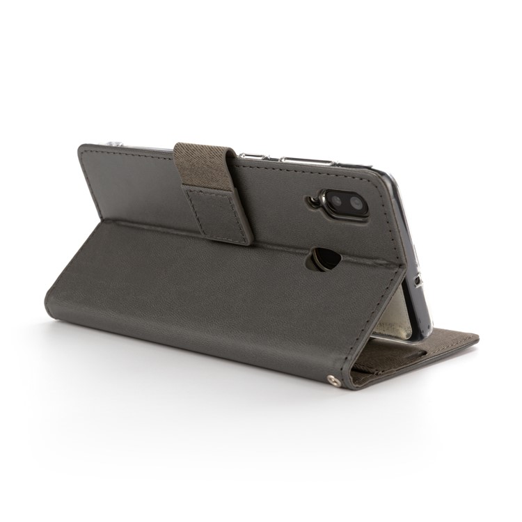 ROAR PU Leather + TPU Wallet Phone Stand Case Cover for Samsung Galaxy A30/Galaxy A20 - Grey-3