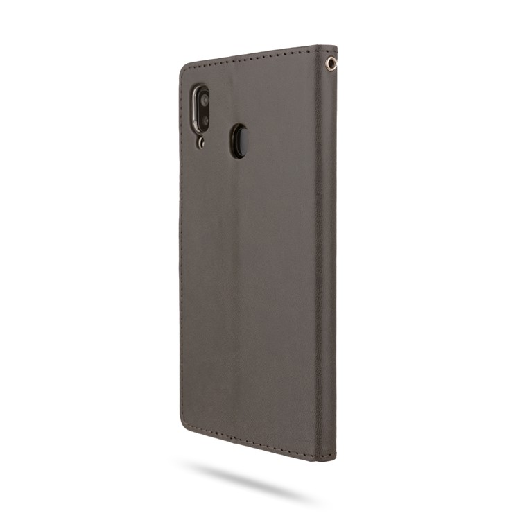 ROAR PU Leather + TPU Wallet Phone Stand Case Cover for Samsung Galaxy A30/Galaxy A20 - Grey-5