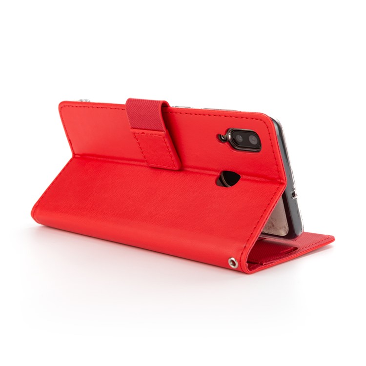 ROAR PU Leather + TPU Wallet Phone Stand Case Cover for Samsung Galaxy A30/Galaxy A20 - Red-3