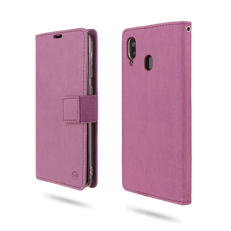 ROAR PU Leather + TPU Wallet Phone Stand Case Cover for Samsung Galaxy A30/Galaxy A20 - Purple-1