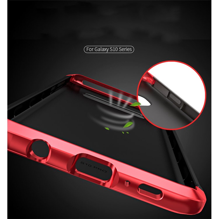 LUPHIE for Samsung Galaxy S10 Double Dragon Metal + Silicone + PC Back Cover Casing - Black/Red-6