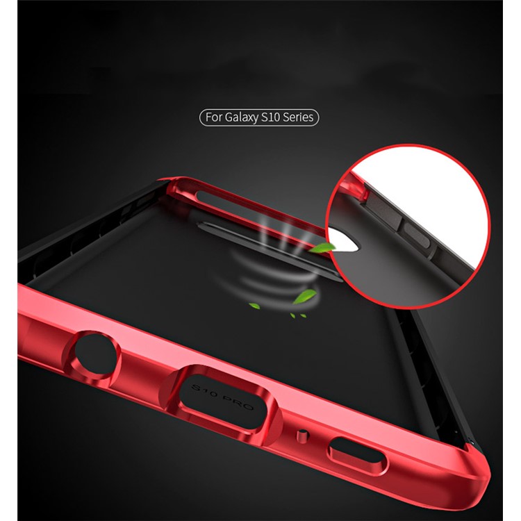 LUPHIE Double Dragon Series Tempered Glass Back + PC Metal Hybrid Shell for Samsung Galaxy S10 Plus - Black/Red-6