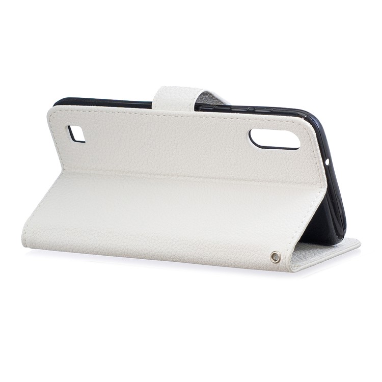 Litchi Skin Leather Wallet Case for Samsung Galaxy A10/M10 - White-3