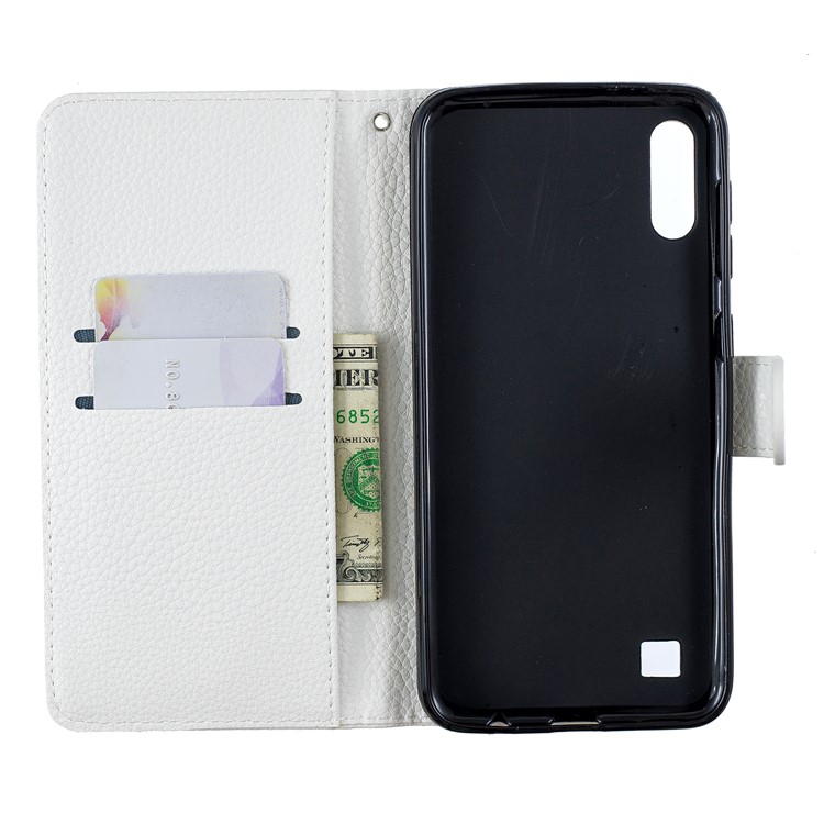 Litchi Skin Leather Wallet Case for Samsung Galaxy A10/M10 - White-7