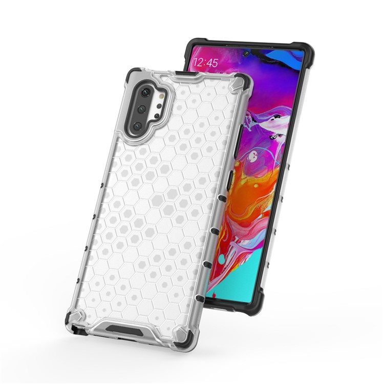 Honeycomb Pattern Shock-proof TPU + PC Hybrid Case for Samsung Galaxy Note 10 Plus/10 Plus 5G - White-2