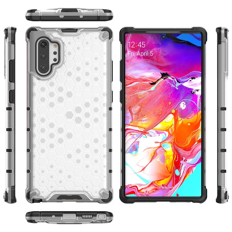 Honeycomb Pattern Shock-proof TPU + PC Hybrid Case for Samsung Galaxy Note 10 Plus/10 Plus 5G - White-3