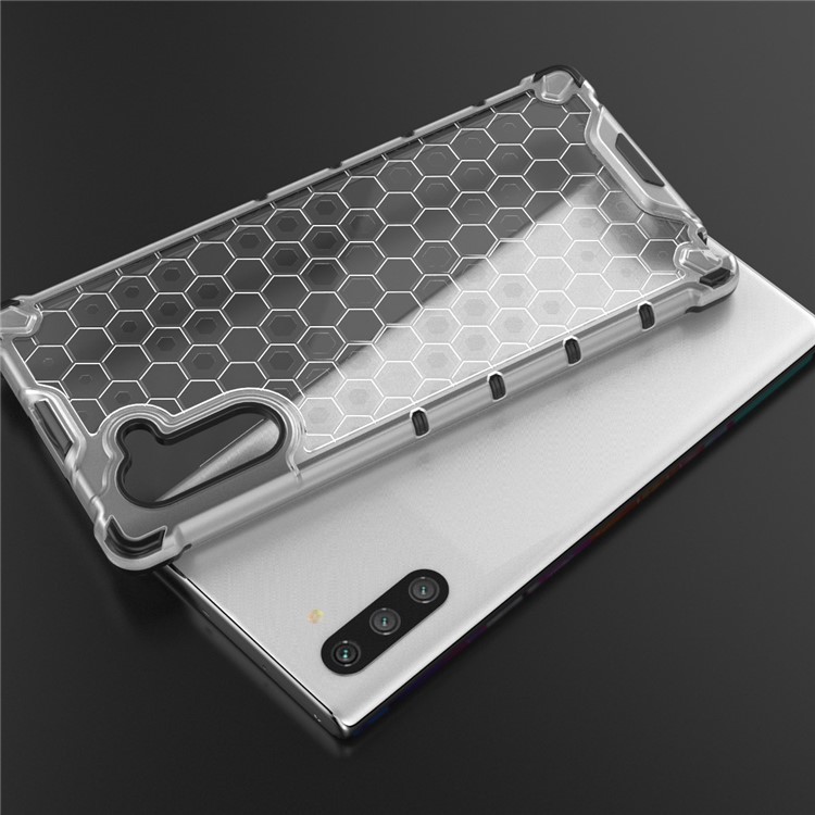 Honeycomb Pattern Shock-proof TPU + PC Hybrid Back Case for Samsung Galaxy Note 10/Note 10 5G - White-10