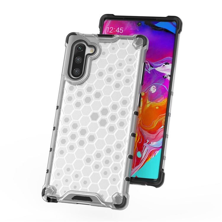 Honeycomb Pattern Shock-proof TPU + PC Hybrid Back Case for Samsung Galaxy Note 10/Note 10 5G - White-2