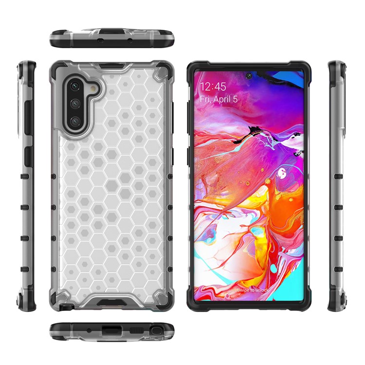 Honeycomb Pattern Shock-proof TPU + PC Hybrid Back Case for Samsung Galaxy Note 10/Note 10 5G - White-4