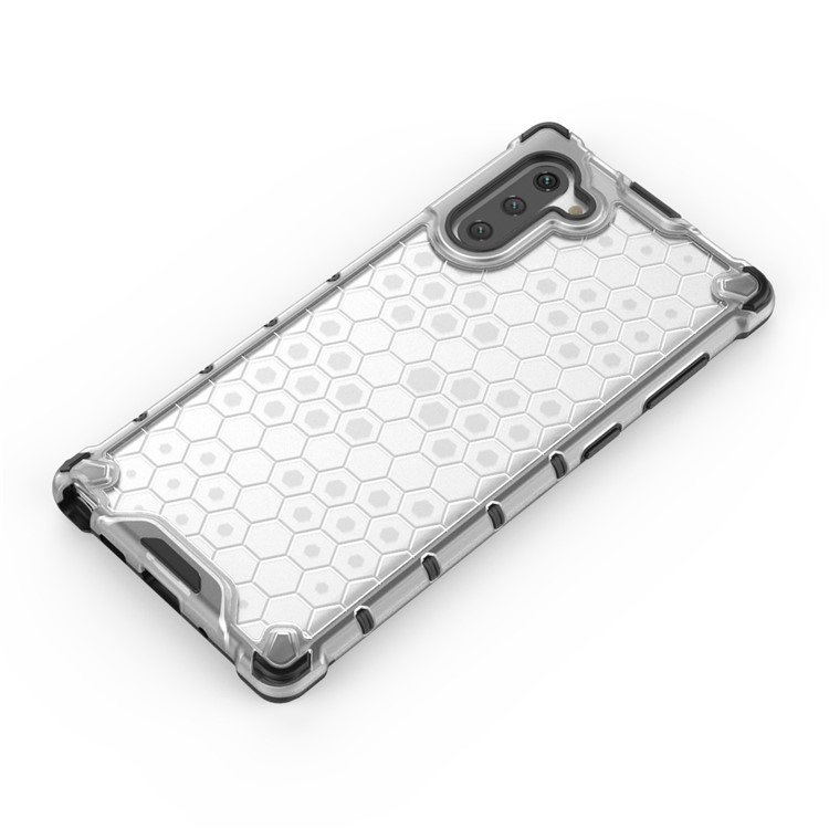 Honeycomb Pattern Shock-proof TPU + PC Hybrid Back Case for Samsung Galaxy Note 10/Note 10 5G - White-5