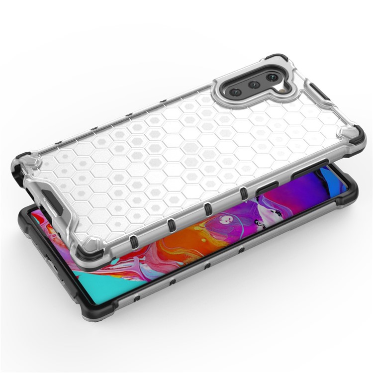Honeycomb Pattern Shock-proof TPU + PC Hybrid Back Case for Samsung Galaxy Note 10/Note 10 5G - White-6