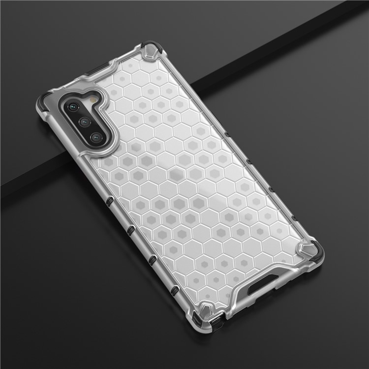 Honeycomb Pattern Shock-proof TPU + PC Hybrid Back Case for Samsung Galaxy Note 10/Note 10 5G - White-9