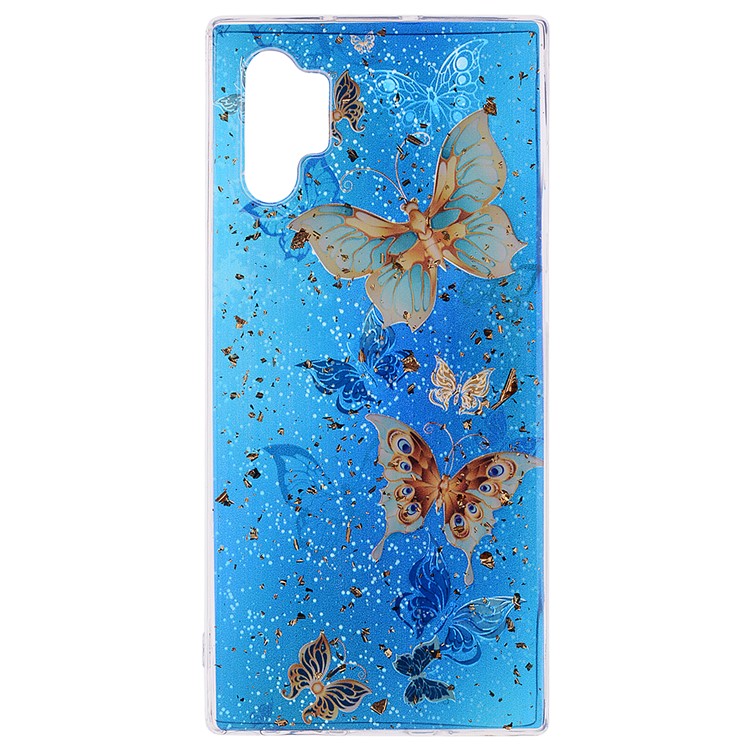 Glitter Sequins Inlaid Patterned TPU Phone Shell for Samsung Galaxy Note 10 Plus/Note 10 Plus 5G - Butterflies-2