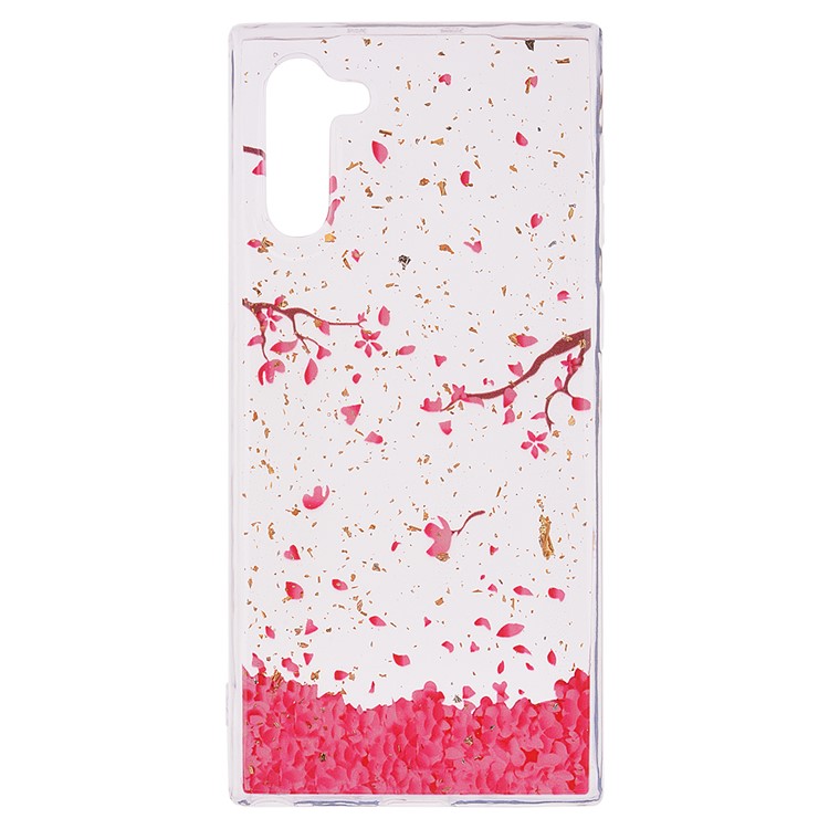 Glitter Sequins Inlaid Patterned TPU Phone Casing for Samsung Galaxy Note 10/Galaxy Note 10 5G - Falling Flowers-2