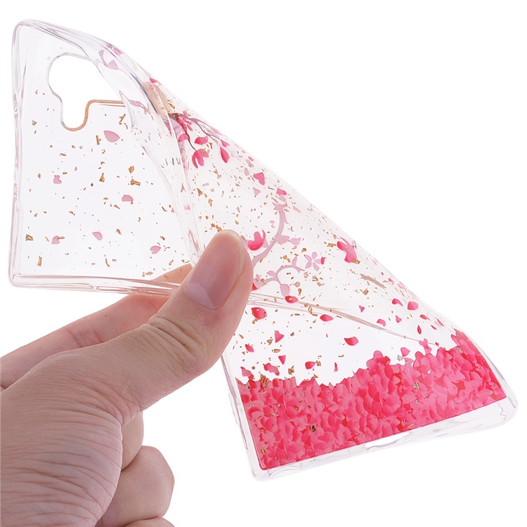 Glitter Sequins Inlaid Patterned TPU Phone Casing for Samsung Galaxy Note 10/Galaxy Note 10 5G - Falling Flowers-5