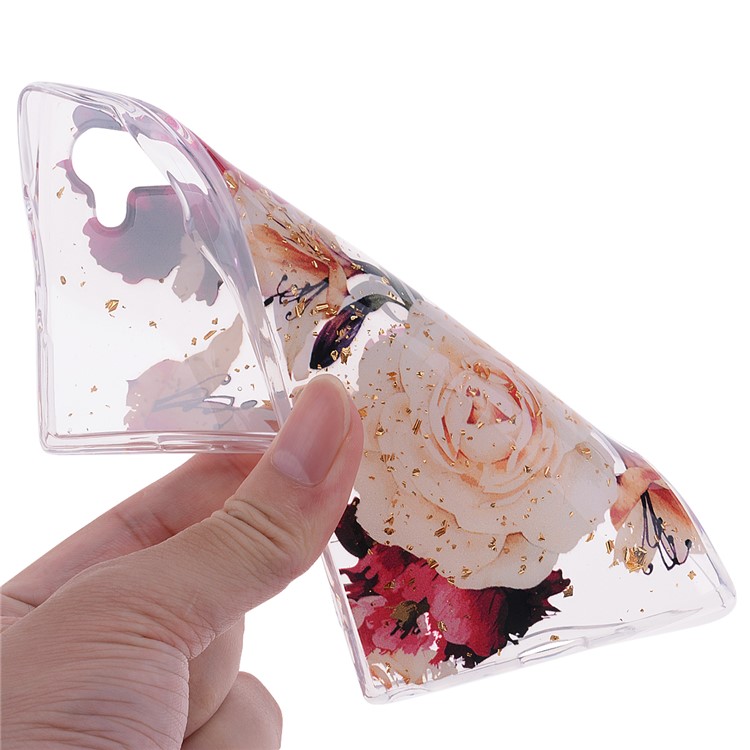Glitter Sequins Inlaid Patterned TPU Phone Casing for Samsung Galaxy Note 10/Galaxy Note 10 5G - Pretty Flowers-5