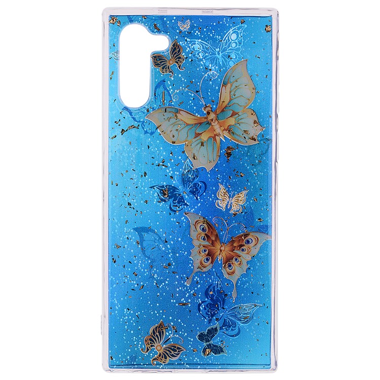 Glitter Sequins Inlaid Patterned TPU Phone Casing for Samsung Galaxy Note 10/Galaxy Note 10 5G - Butterflies-2