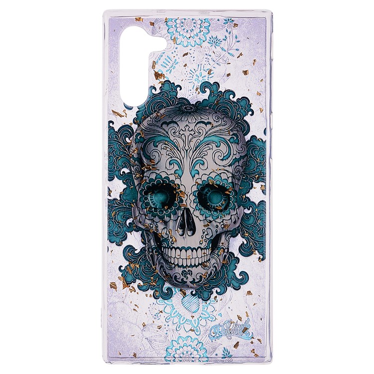 Glitter Sequins Inlaid Patterned TPU Phone Casing for Samsung Galaxy Note 10/Galaxy Note 10 5G - Skull-2