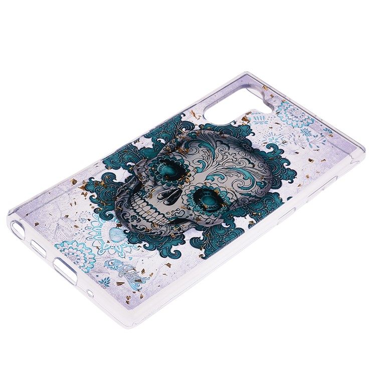 Glitter Sequins Inlaid Patterned TPU Phone Casing for Samsung Galaxy Note 10/Galaxy Note 10 5G - Skull-3