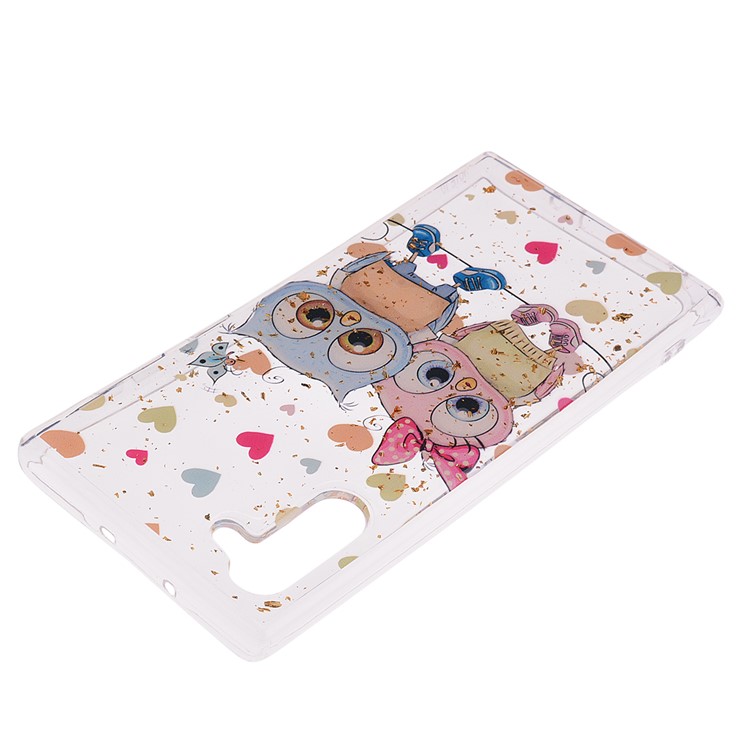 Glitter Sequins Inlaid Patterned TPU Phone Casing for Samsung Galaxy Note 10/Galaxy Note 10 5G - Two Owls-4