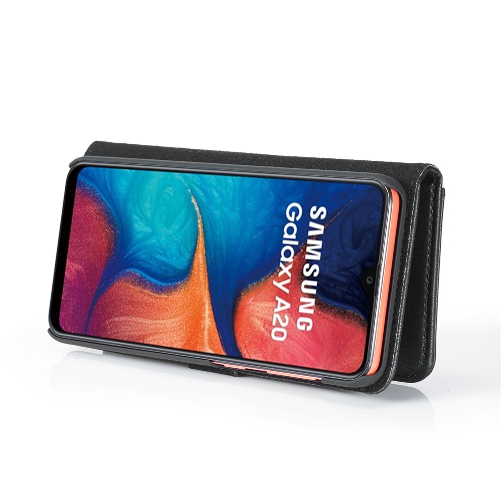 Dg. Cáscara de Teléfono de Cuero Dividido Ming Para Samsung Galaxy A30 / A20 - Negro-7