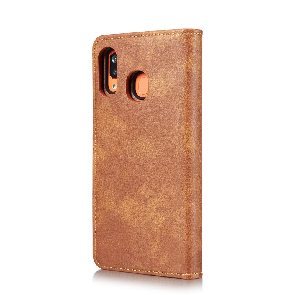 Dg. Ming Split Leather Phone Shell Para Samsung Galaxy A30 / A20 - Castanho-4