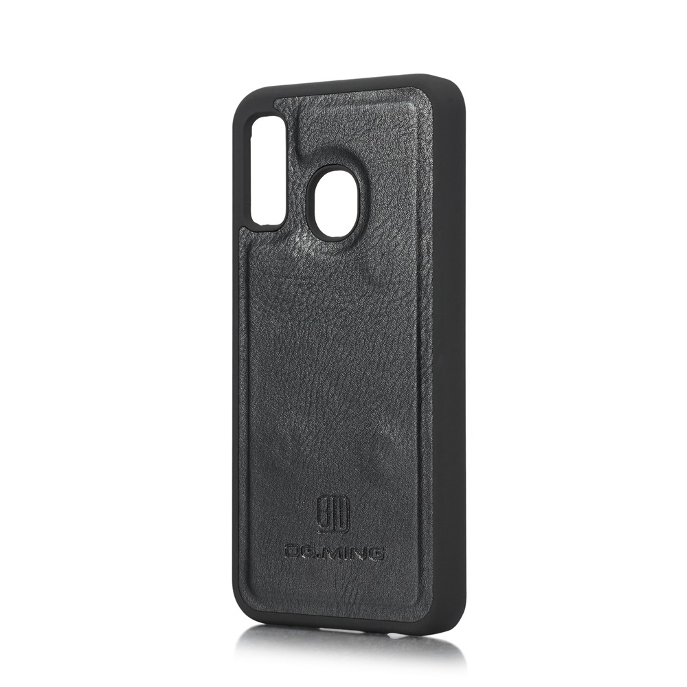 DG.MING Detachable PC Hard Case + Wallet Stand Split Leather Cover for Samsung Galaxy A40 - Black-5