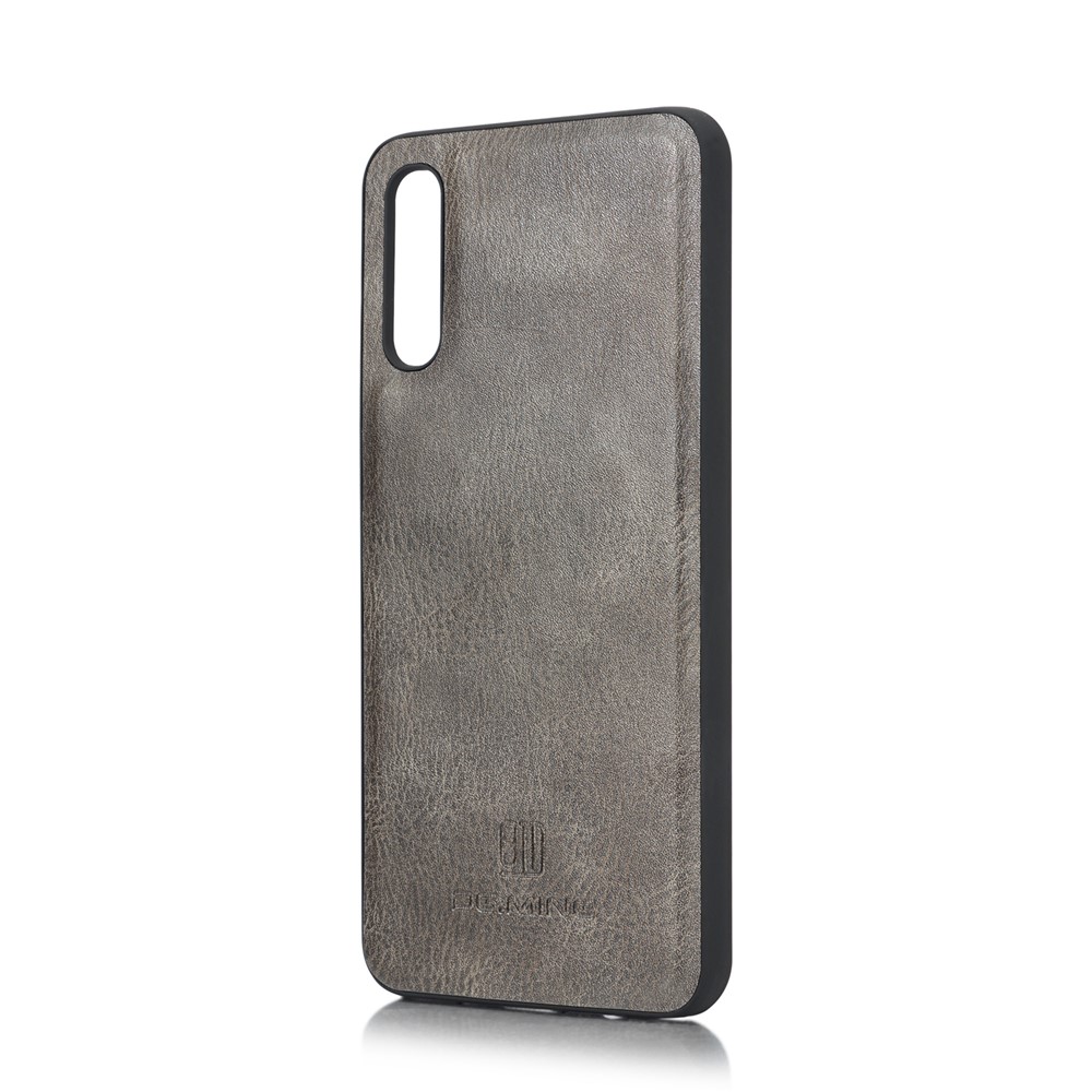DG.MING Split Leather Phone Case Shell for Samsung Galaxy A50/A50s/A30s - Grey-5